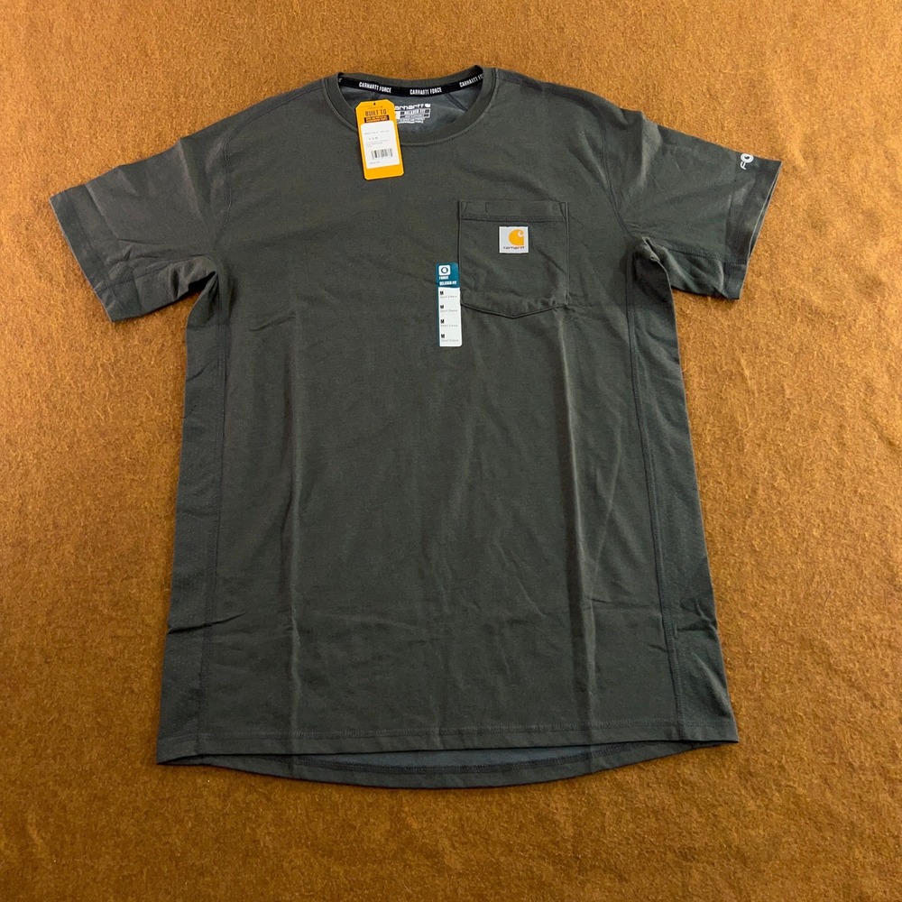 Carhartt Mens Medium Carbon Heather Force Relaxed Fit Pocket T-Shirt TK6652 NWT